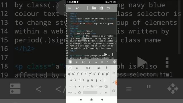 HTML CSS class selector | class selector in html | class selector example html | HTML Web Coding