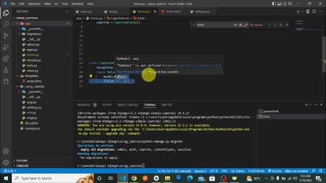 HOW TO ADD CAPTCHA TO DJANGO django simple captcha