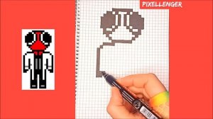 Красный Радужные друзья Red Роблокс Как рисовать по клеточкам Простые рисунки How to Draw Pixel Art