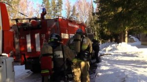 Пожарно-тактическое учение в лагере "Огонек" Ивановской области