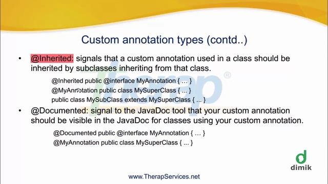 CS203 - JavaEE - Custom and Predefined Annotation Types