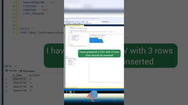 Bulk INSERT  #SQL #dataengineering #dataanalytics #datascience #sqlserver #database #dba #data
