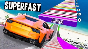 SUPERFAST ЭТО ВАМ НЕ ШУТКИ! СПУСК С ЛЕСТНИЦЫ БЕЗ ТОРМОЗОВ НА ЧИТ ТАЧКАХ В ГТА 5 МОДЫ!