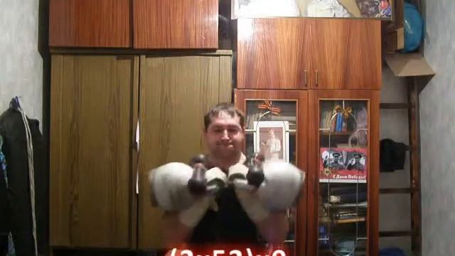 25.03.2011 Жим гирь стоя 2х36-2х48, жим гири лежа 48, 54х5х1. смотреть онлайн