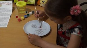 Творчество с детьми. DIY: роспись тарелочки красками. Распаковка набора