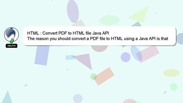HTML : Convert PDF to HTML file Java API смотреть онлайн