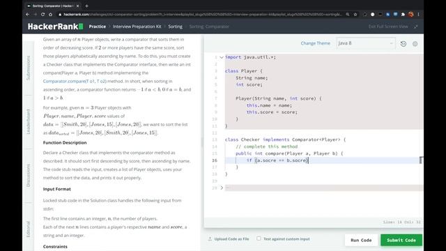 HackerRank - Sorting: Comparator смотреть онлайн