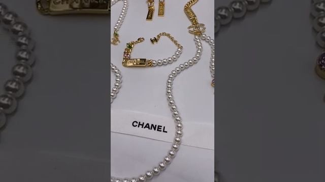 Колье, браслет и серьги Chanel прямоугольник