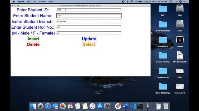 DBMS Mini Project - Group No. 21 | Student Information Management System (SIMS) | With Source Code