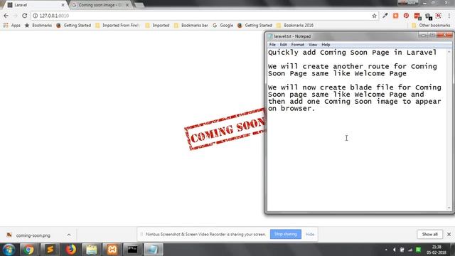 Laravel Tutorial : Quickly add coming soon page, up and down the website in Laravel 5.6 смотреть онлайн
