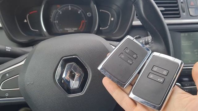 Авто Ключ Рено Каджар 2017 привязка дубликата чип ключа зажигания в форме карты на 4 кнопки