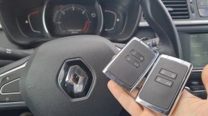 Авто Ключ Рено Каджар 2017 привязка дубликата чип ключа зажигания в форме карты на 4 кнопки
