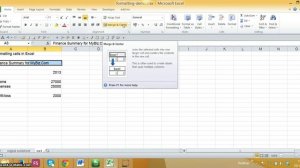 Excel demo: styling the main heading