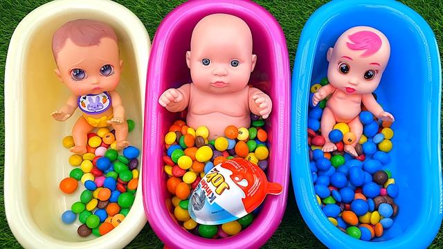 Satisfying Video | Mixing Candy in Three Magic BathTubs with Rainbow Skittles & Slime Cutting ASMR смотреть онлайн