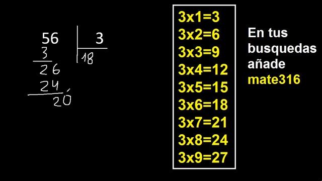dividir 56 entre 3 , como dividir смотреть онлайн