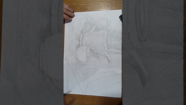 Рисуем натюрморт с двумя белыми предметами на фоне драпировки, 2 часть смотреть онлайн