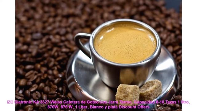 ☑️ Clatronic KA 3327 Weiss Cafetera de Goteo con Jarra Termo¸ Capacidad 8-10 Tazas 1 litro¸ 870W¸ 8