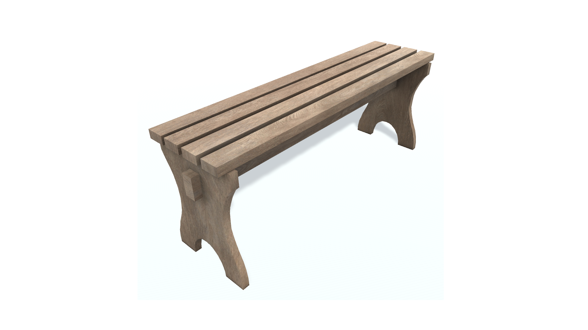 3D model. Usual bench O v. Скамейка.