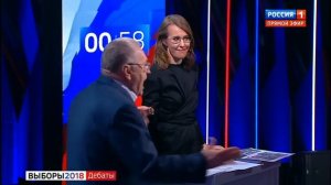 Собчак облила водой Жириновского