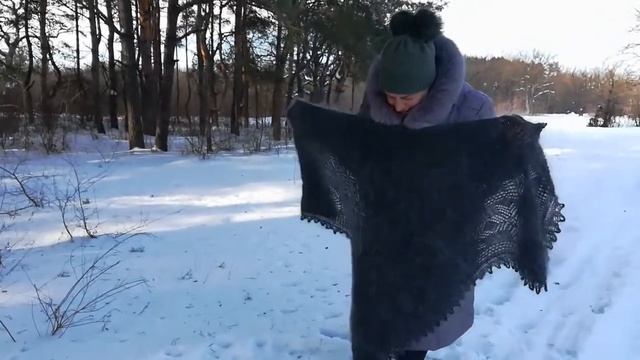 АЖУРНАЯ ШАЛЬ ИЗ НАТУРАЛЬНОГО КОЗЬЕГО ПУХА
