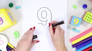 Numeral 9. Study the numeral nine, educational video