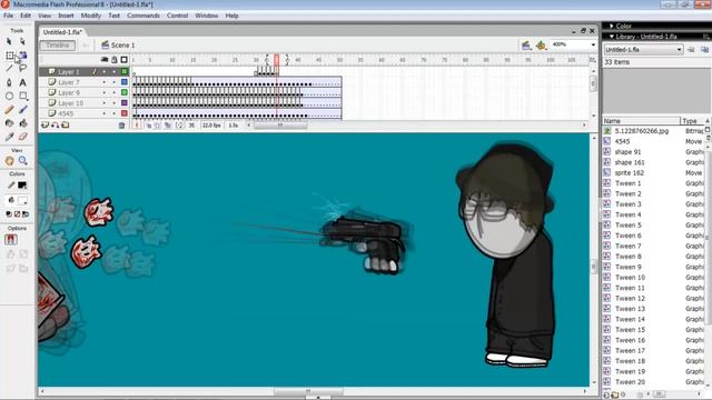 Урок №4 Macromedia Flash Pro 8 - Создание анимации [Часть 3]. смотреть онлайн