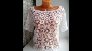 Летняя Кофточка Крючком с Коротким Рукавом - 2019 / Summer Blouse Crochet with Short Sleeve