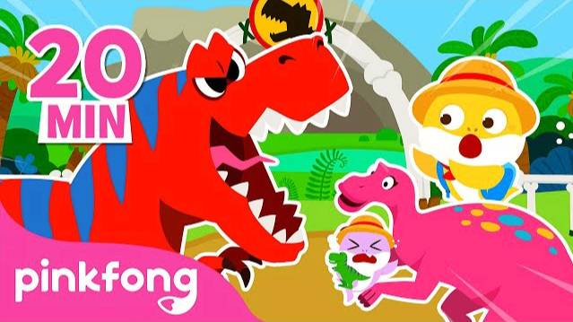 Peekaboo! Baby Shark Babysits at a Dinosaur Theme Park + More | Dinosaur Songs | Pinkfong for Kids смотреть онлайн