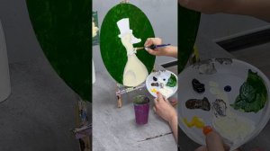 Рисуем гуся .Акрил на холсте.