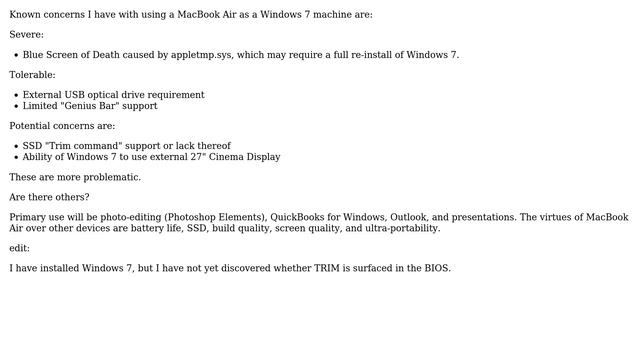 Does Windows 7 work without issues on the October 2010 MacBook Air notebooks? смотреть онлайн