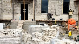 Процесс работы. Облицовка фасадов дагестанским камнем