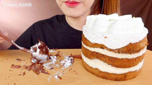 ASMR TIRAMISU CAKE, CHOCOLATE CAKE MUKBANG 티라미수 쉬폰 케이크, 쇼콜라 케이크 먹방 Eating Sounds