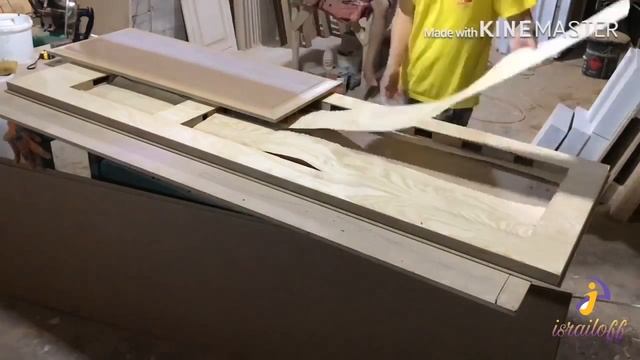 Шпонирование большой дверь часть 1. How to glue ash veneer to the DOOR