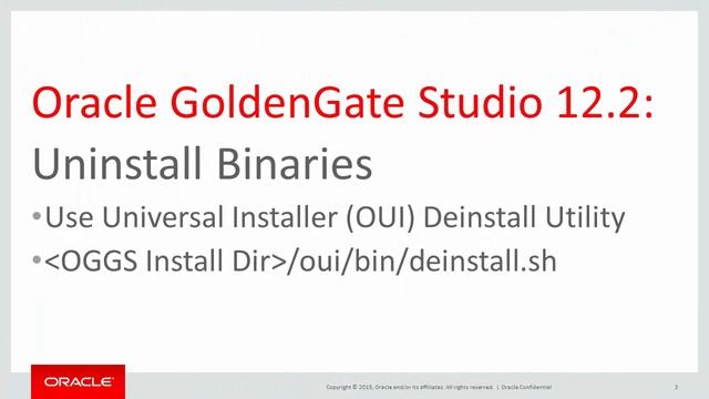Uninstalling Oracle GoldenGate Studio смотреть онлайн