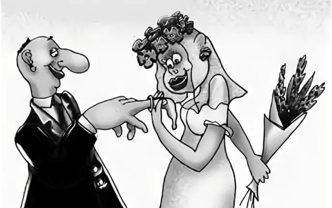 Злой жених. Жених и невеста карикатура. Невеста карикатура. Рисунки жениха и невесты прикольные. Свадебные карикатуры на жениха и невесту.