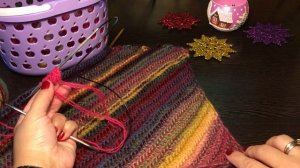 МК: Вязание полотна спицами с уголка с 4-х петель или вязание по диагонали.