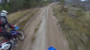 Yamaha WR450F прохват по лесу