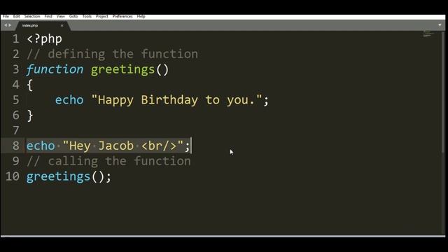 Creating a Function in PHP