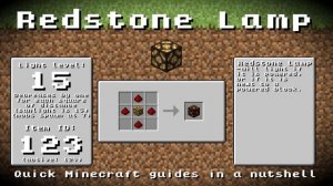 Minecraft - Redstone Lamp! Recipe, Item ID, Information! *Up to date!*