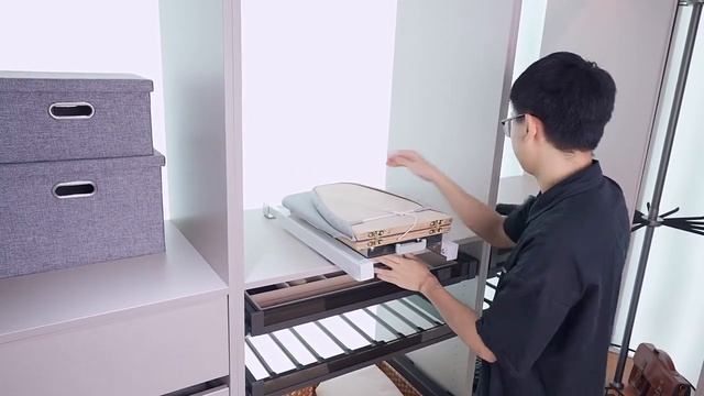 Установка выдвижной поворотной гладильной доски в шкаф Unihopper смотреть онлайн