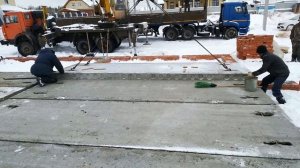 Монтаж плит перекрытия за 4 минуты