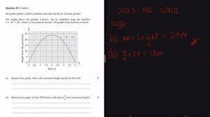 2023 HSC Mathematics Standard 2/General 2 Paper Q20 a/b Solution