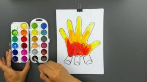 Как нарисовать КОСТЕР или ОГОНЬ красками - простые рисунки