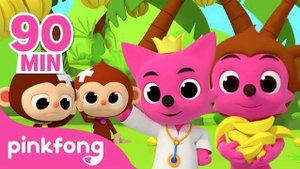 Monkey Banana and Five Little Monkeys Song | BEST Kids Songs Compilation | Pinkfong Baby Shark