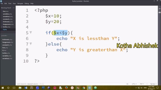 Decision making in php in telugu using if statements || Kotha Abhishek смотреть онлайн