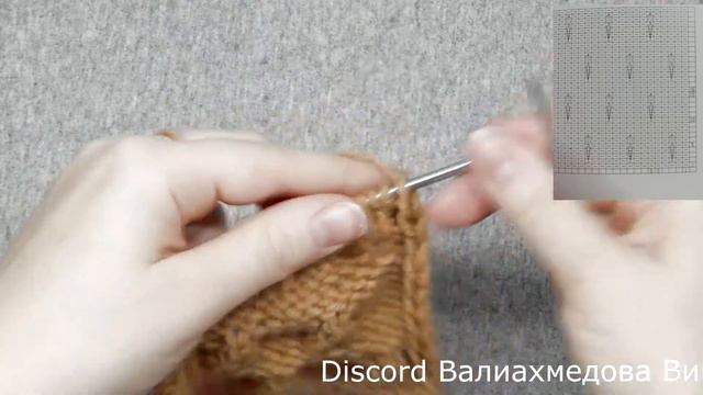 Объемный Узор сосновые шишечки / Узоры спицами / вязание / вязание узоров / схема узора смотреть онлайн