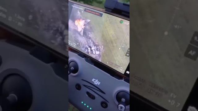 Снятые с российского беспилотника кадры сбитого истребителя линейки Су-27..mp4