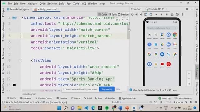 Basic Bank Android Application | The Sparks Foundation | Task 1 | JAVA смотреть онлайн
