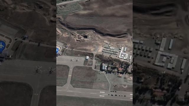 Вид со спутника на базу российских миротворцев в аэропорту Степанакерта