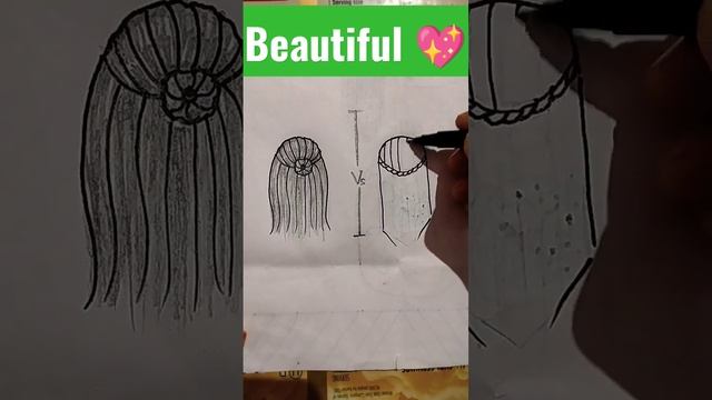 drawing of girl hairstyle ? #viral #creativeart #satisfying #hairstyle